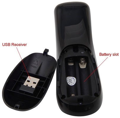 Изначально миниатюрный USB-ресивер размещается в специальном слоте в крышке, которой закрывается батарейный отсек аэромыши (нажмите на фото для увеличения)