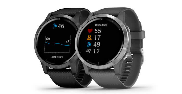 Смарт-годинник Garmin Vivoactive 4 сірі з чорним ремінцем