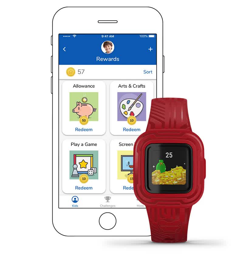 З vivofit jr.3 батьки можуть давати дітям завдання та за домовленістю потім видавати нагороди за їх виконання