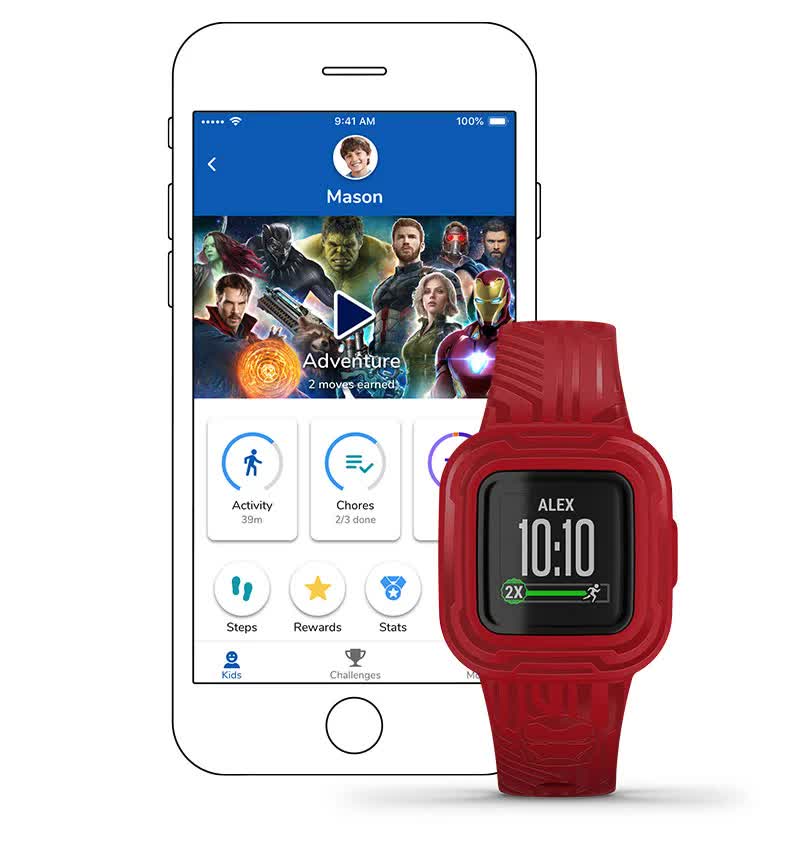 За допомогою додатка Garmin Jr. батьки можуть переглядати активність, обов’язки дитини та інші дані