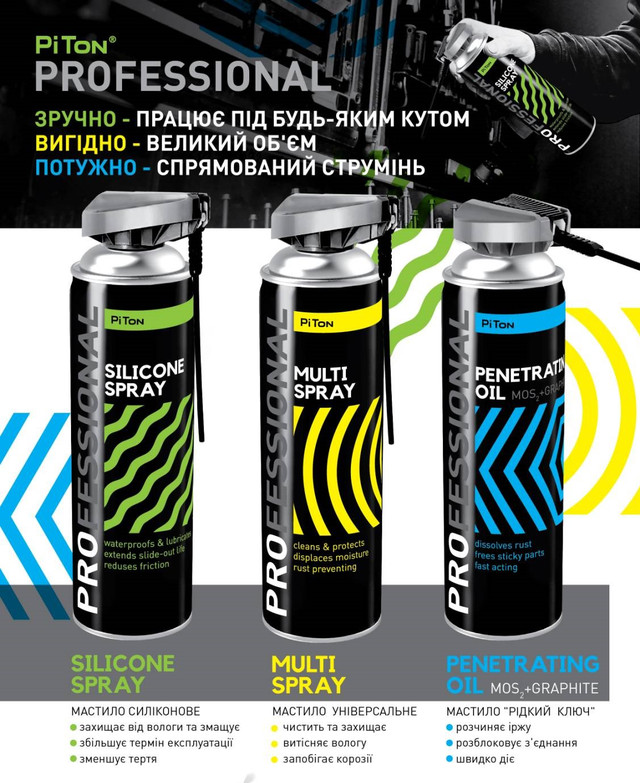 Силиконовая смазка Silicone spray PRO PITON 500мл