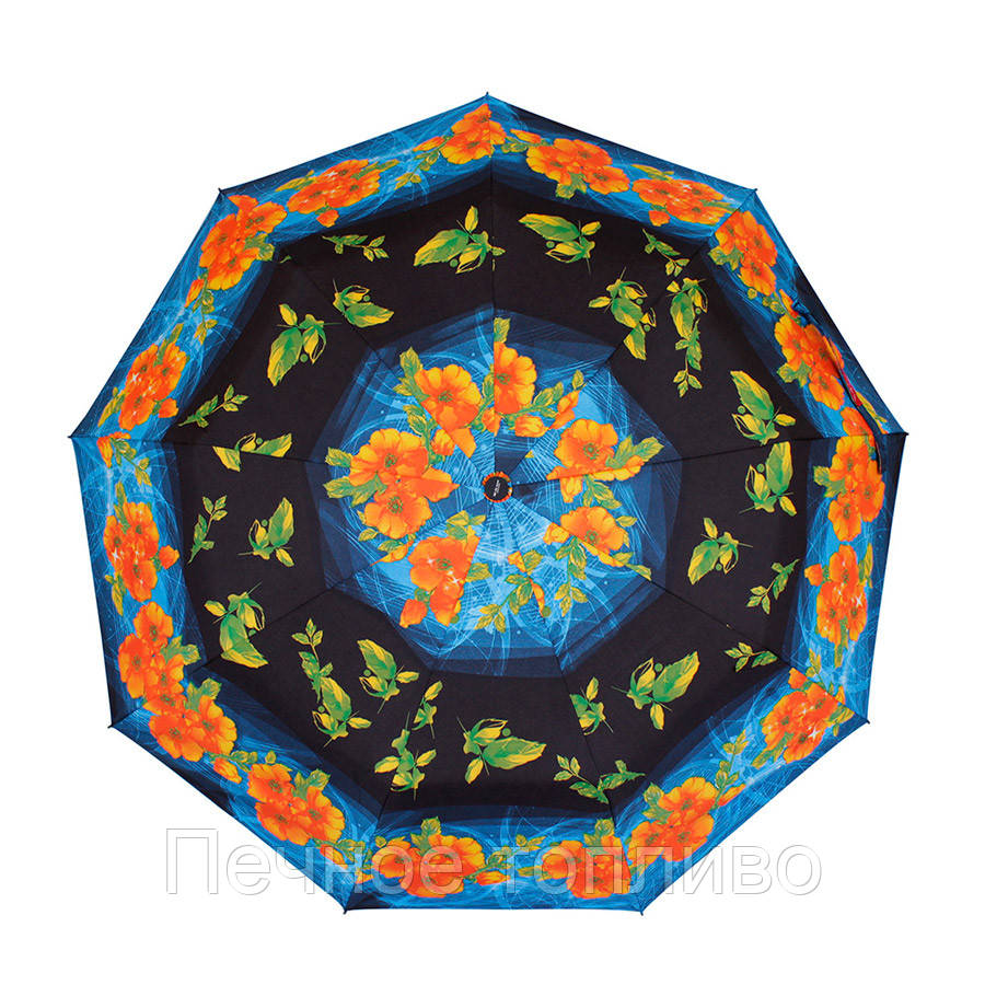 Парасолька складаний напівавтомат Синьо-чорний