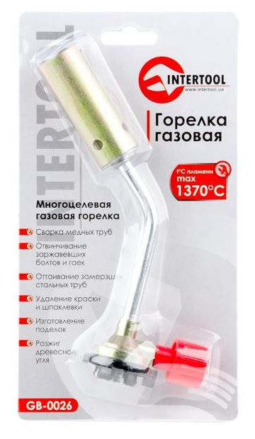 Горелка газовая регулятор, сопло D=23 мм INTERTOOL GB-0026