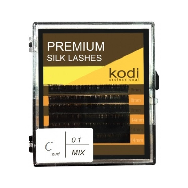 Ресницы для наращивания, темно-коричневые Kodi Professional №C.0.10 6 рядов: 8-3; 14-3