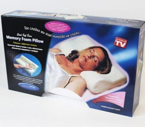 Подушка ортопедична з ефектом пам'яті Memory Pillow анатомічна подушка для сну, фото 2
