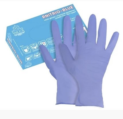 Перчатки нитриловые без пудры NITRILUX BLUE 100 шт (L)