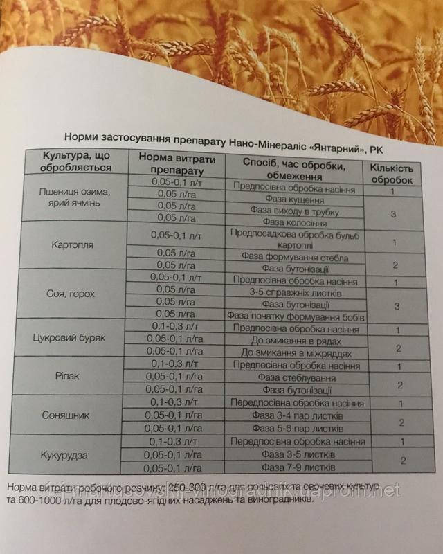 Нормы применения препарата Нано-Минералис Янтарный РК