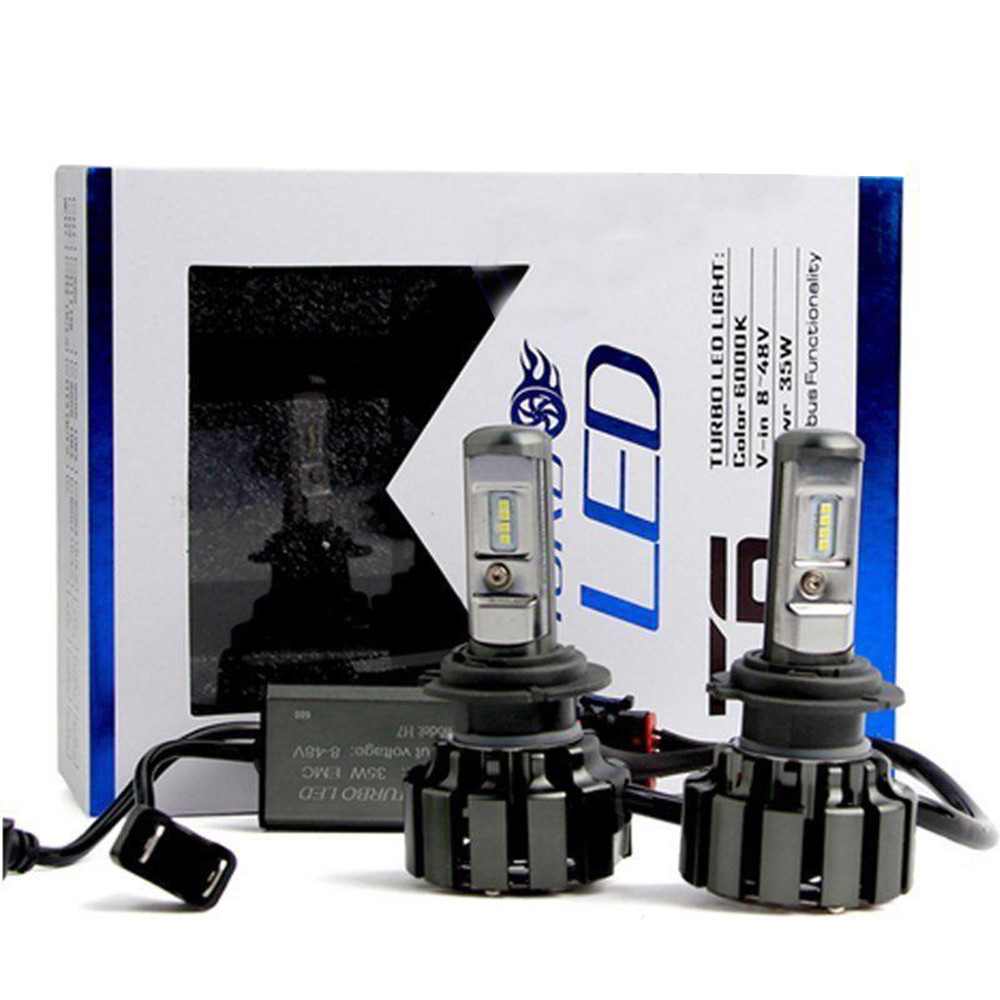 Комплект светодиодных дальний/ближний LED ламп Xenon T6-H7 Ксенон Turbo LED купить дешево Комплект светодиодных дальний/ближний LED ламп Xenon T6-H7 Ксенон Turbo LED температура 6000 к