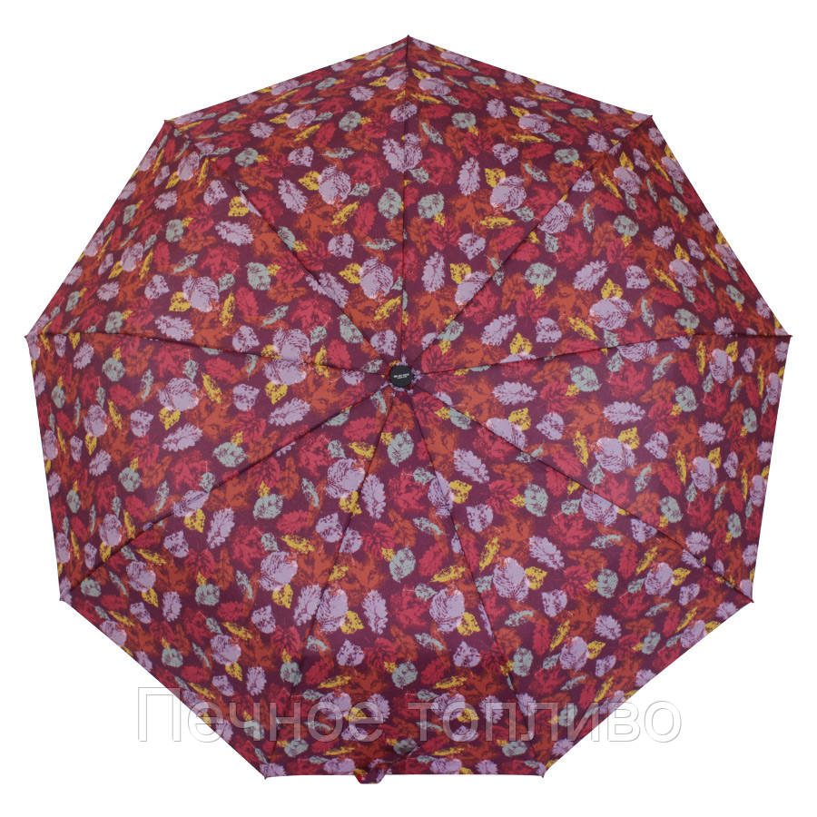 Парасолька складаний напівавтомат Коричневий з пером