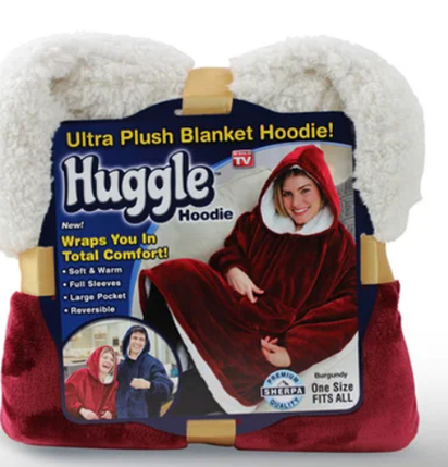 Плед с рукавами Huggle Ultra Plush Blanket Hoodie Красный, фото 2