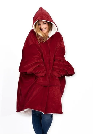 Плед с рукавами Huggle Ultra Plush Blanket Hoodie Красный, фото 2