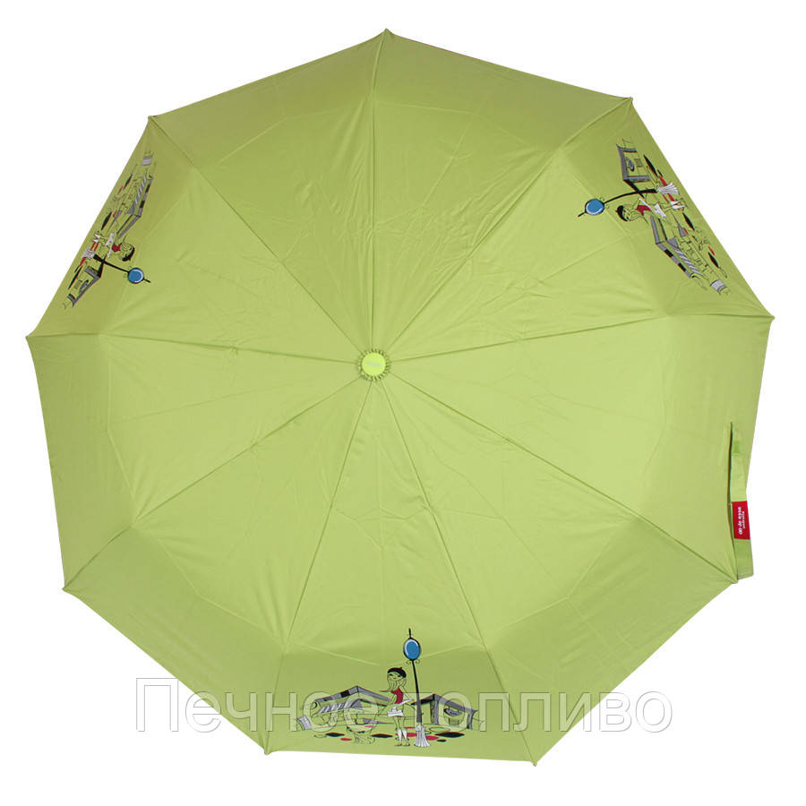 парасолька складаний напівавтомат Зелений з дівчиною