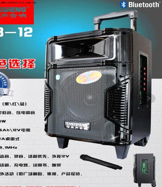 Музыкальная колонка Temeisheng A8-12 акустика с микрофоном и аккумулятором usb bluetooth