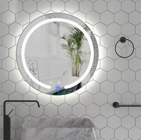 20 "runder LED-Badezimmer- und Schminkspiegel Wandspiegel mit Berührungssensor