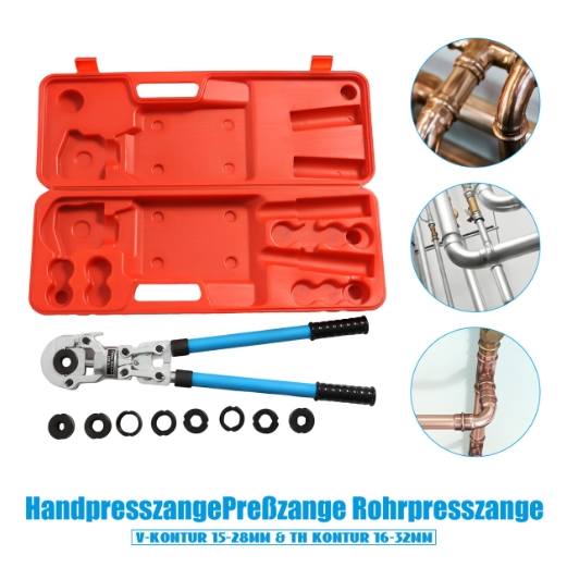 Presszange V-Kontur Zangen-Sets TH Kontur Presszange 16-32mm Alurohr Aluminiumrohr Presswerkzeug