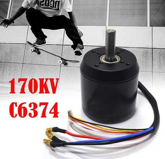 2900W 170KV C6374 Bürstenloser Motor für elektrisches Skateboard Longboard mit JST 5P 2.0 Hall Stecker