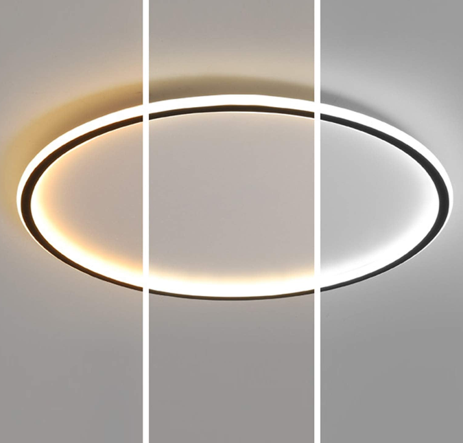 45W LED Deckenleuchte Hohlkreis Acryl Lampe Stufenloses Dimmen für Wohnzimmer Schlafzimmer