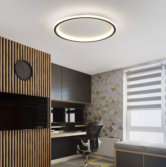 45W LED Deckenleuchte Hohlkreis Acryl Lampe Stufenloses Dimmen für Wohnzimmer Schlafzimmer