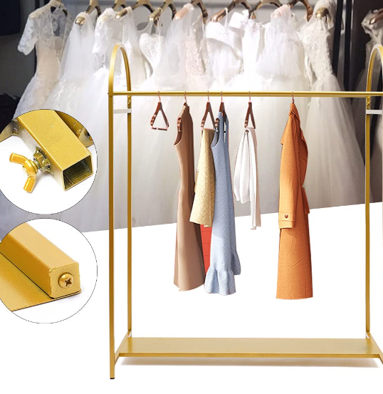Quadrat Kleiderständer Gold Bogenständer Metall, Hochzeitskleid Braut Garderobenständer, Für Zuhause, Geschäft, Hochzeit, Einfach Montieren Demontieren