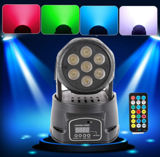 LED Bühnenlicht, 7x 105w LED RGBW 4-in-1 Disco Licht DMX512