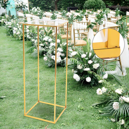 Blumenständer Pflanze Säulenständer Bodenständer aus Metall für Hochzeit Gold 28 x 28 x 80 cm