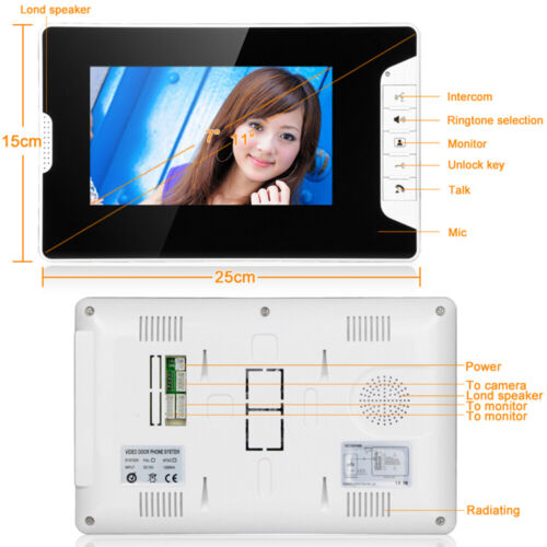 CNCEST 220V 7 Zoll Video-Türsprechanlage Türklingel Intercom Kit Video-Türklingel LCD