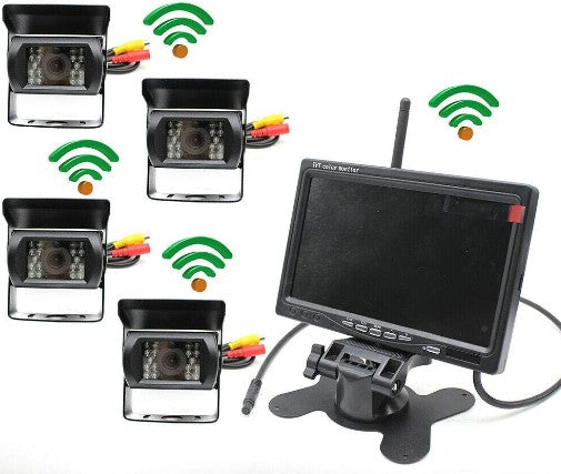 4+ 7 Zoll Drahtloser Monitor 15M Nachtsichtweit Auto Monitor Rückansicht Set Nachtsicht Kamera