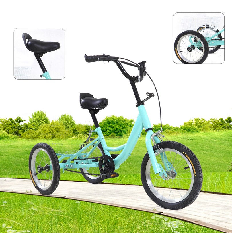 14 Zoll Kinderfahrräder mit Einfacher Geschwindigkeit, Balance-Bike mit Korb für 5-6 Jahre Kinder