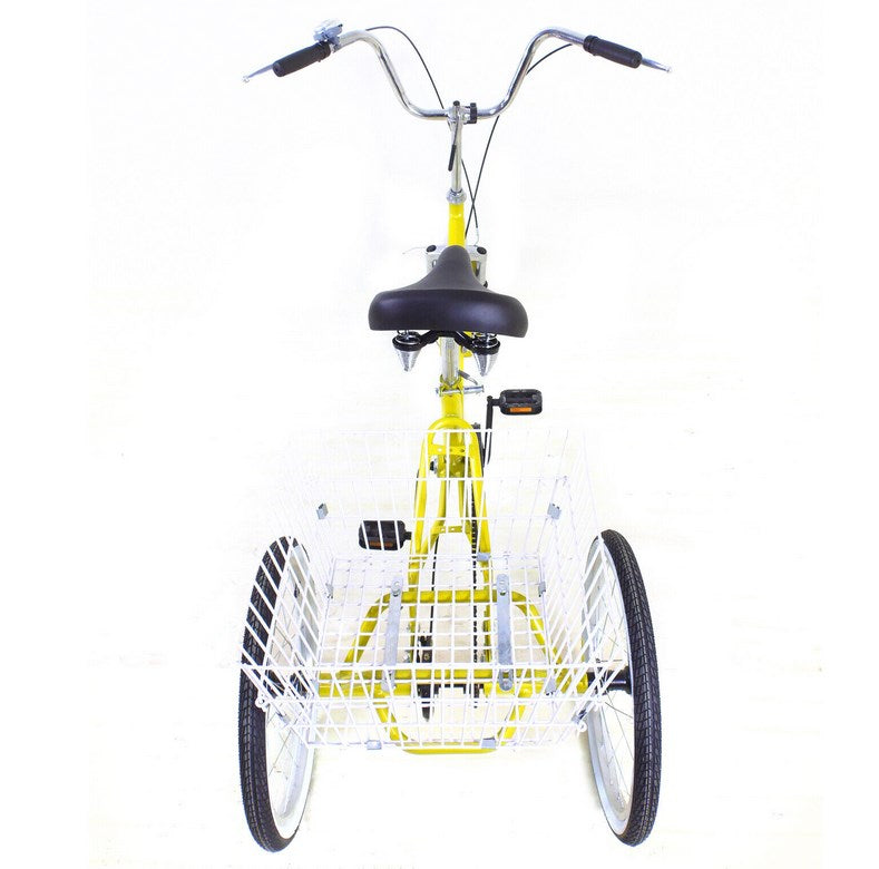 CNCEST 20 Zoll 3-Rad Single Speed Bike für Erwachsene mit Korb