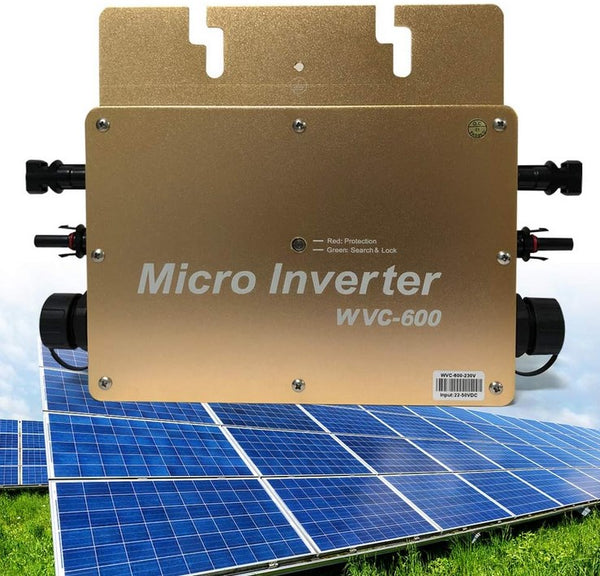 WVC-600W MPPT Solar Wechselrichter, Mikro Wechselrichter - Micro Inverter Grid Tie(Gold)