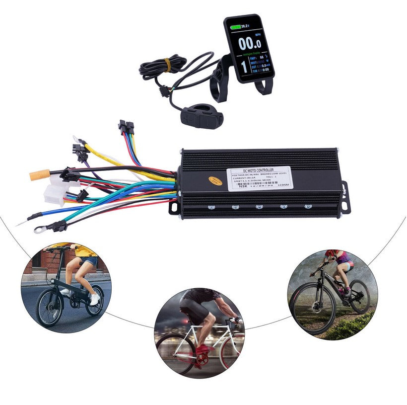 CNCEST 750-1200W Elektrofahrrad bürstenloser Controller Kit mit LCD-Display Farbbildschirm Kit für Elektrofahrräder E-Bike Roller DIY