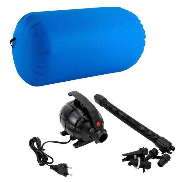 CNCEST Air Barrel Roller Gymnastik Roller Aufblasbar mit Pumpe Air Roll Tumbling Yoga Fitnessrolle Blau