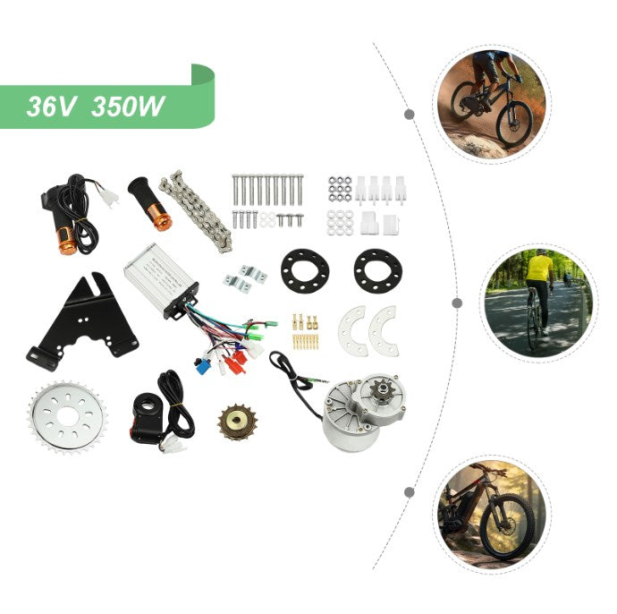 CNCEST Elektrischer Bürstenloser Motor Set, 36V 350W Umbau Installation Kit für passt Räder innerhalb von 27 Zoll Durchmesser