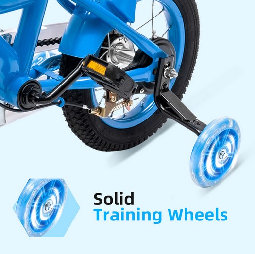 12" Fahrrad Kinderfahrrad mit Korb Stützräder Safety Anfänger Kinder Fahrrad blau
