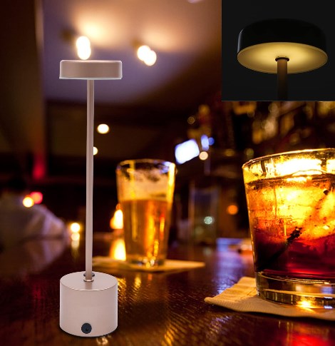 Touch LED Tischlampe Restaurant Bar Café Atmosphäre USB Tischleuchte Aufladbar Nachttischlampe Terrassenleuchte 37cm