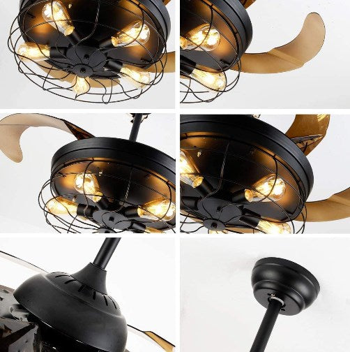 36 Zoll Deckenventilator 40W Industrie LED Licht Fan Deckenleuchte Dimmbare Modern Deckenlamp