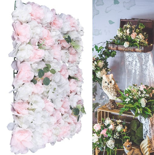 6/12x Künstliche Blumenwand Deko 40x60x2cm Rosenwand Floraler Hintergrund DIY Hochzeit