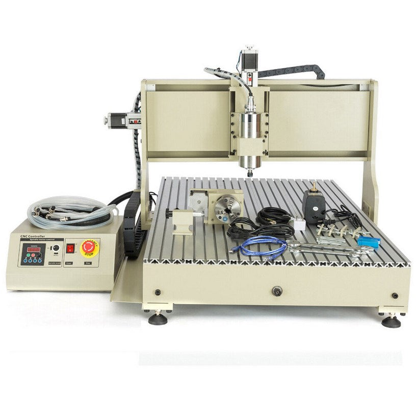 USB CNC 6090 Router 4 Achsen Graviermaschine Graveur Fräsmaschine Laserengraver Kits mit Fernbedienung für Tiefholzgravur (Mit Handrad)