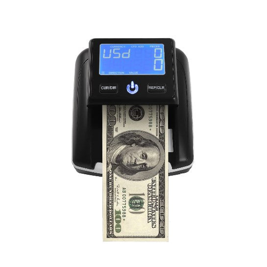 Geldscheinprüfer und Geldzählmaschine, Falschgeld Prüfgerät mit Wiederaufladbarer 500mAH Lithium-Akku, Währungszähler für Euro, Dollar und Pfund