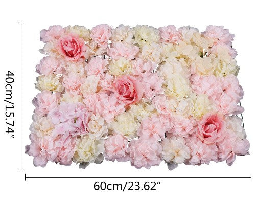 12x DIY Künstliche Blumenwand Paneele Seidenblume Rosenwand Deko Hintergrund Hochzeit Blumenwand Kunstblumen