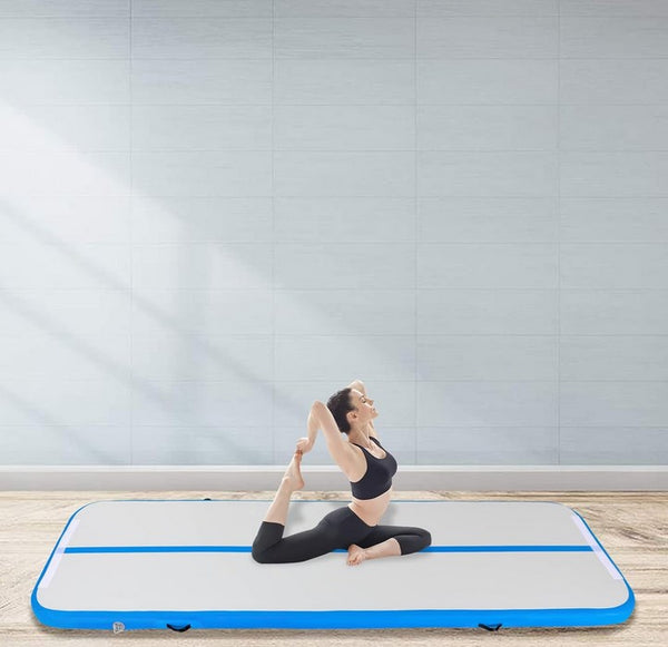 CNCEST 1 * 3 Meter Aufblasbare Gymnastikmatte, Fitness-Matte, Yogamatte, mit Tragetasche und Elektrische Luftpumpe