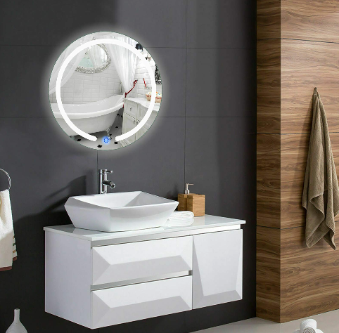 20 "runder LED-Badezimmer- und Schminkspiegel Wandspiegel mit Berührungssensor
