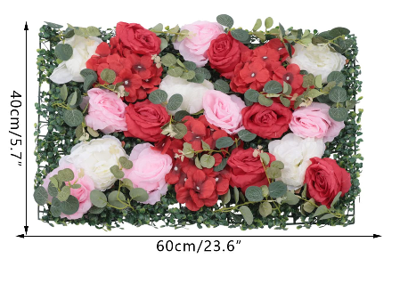 6 Stück Blumenwandpaneel Künstliche Blumenwand Künstliche Pflanzen DIY Hochzeit Hintergrund Wanddekoration für Garten Hochzeit Dekor