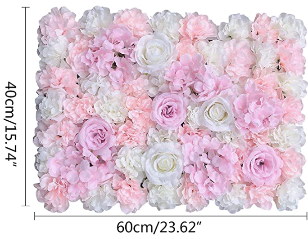 6X 40 * 60cm Künstliche Blumenwand Rosenwand DIY Hochzeit Straße Hintergrund (Weiße Dahlie)