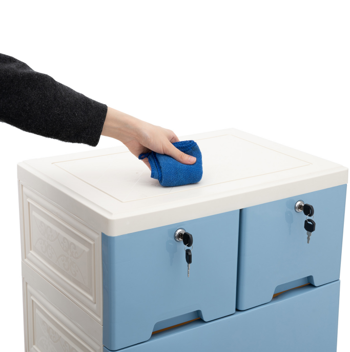 Kommode mit 6 Schubladen Schubladenschrank aus Kunststoff Schubladencontainer Beistellschrank