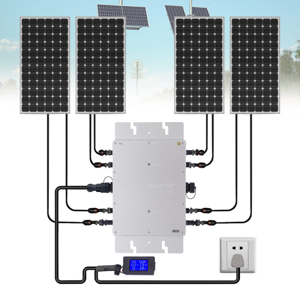 CNCEST 1200W Solar Grid Tie Micro Inverter Netzbinder Wechselrichter 220V Solar Mikrowechselrichter IP65