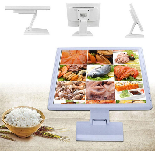 17" HDMI LCD Touchscreen Monitor Kiosk für Restaurant Cafe Kassensystem Systemeinzelhandel POS Kassenmonitor Weiß