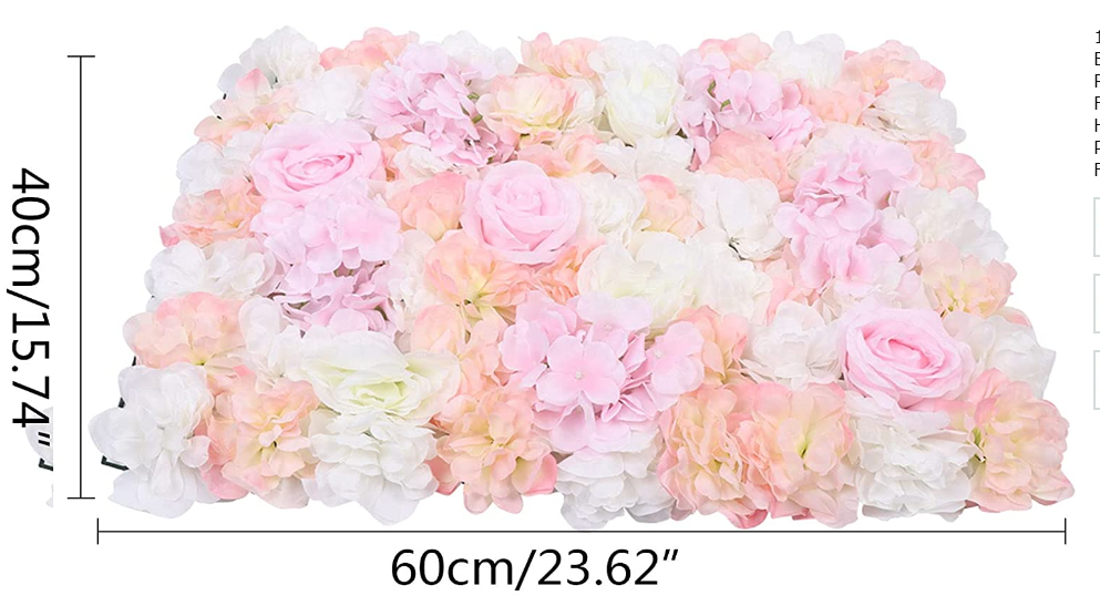 10 Stück Künstliche rosafarbene Hortensieblumenwand Wand Seidenblume für Garten Hochzeit
