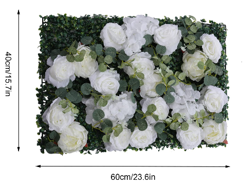 6 Stück Blumenwandpaneel Künstliche Blumenwand Künstliche Pflanzen DIY Hochzeit Hintergrund Wanddekoration für Garten Hochzeit Dekor
