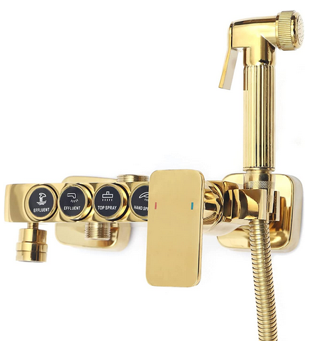 Duschsystem Duscharmatur Regendusche Duschset mit Dusch Handbrause Duschstange Messing 9x9" Kopfbrause Gold